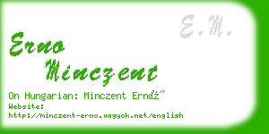 erno minczent business card